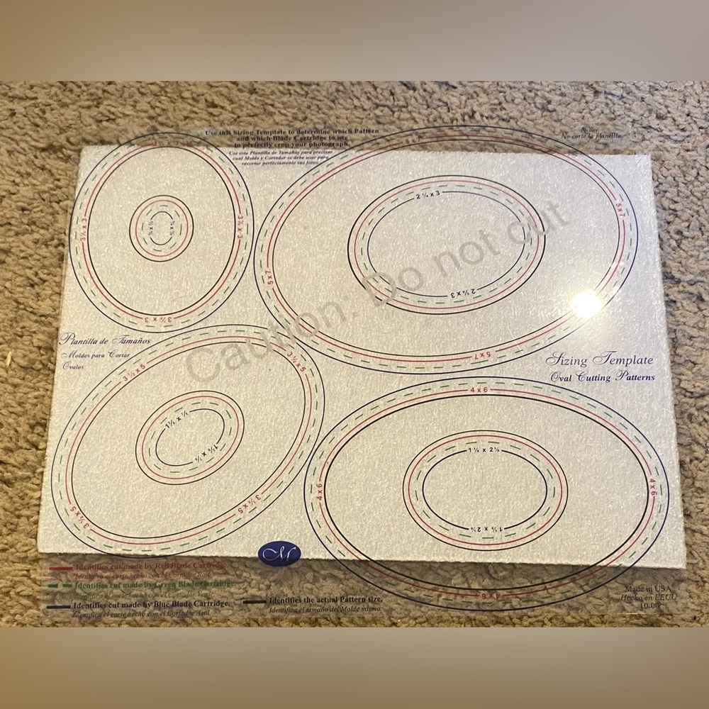 Creative Memories Oval Cutting Replacement Template